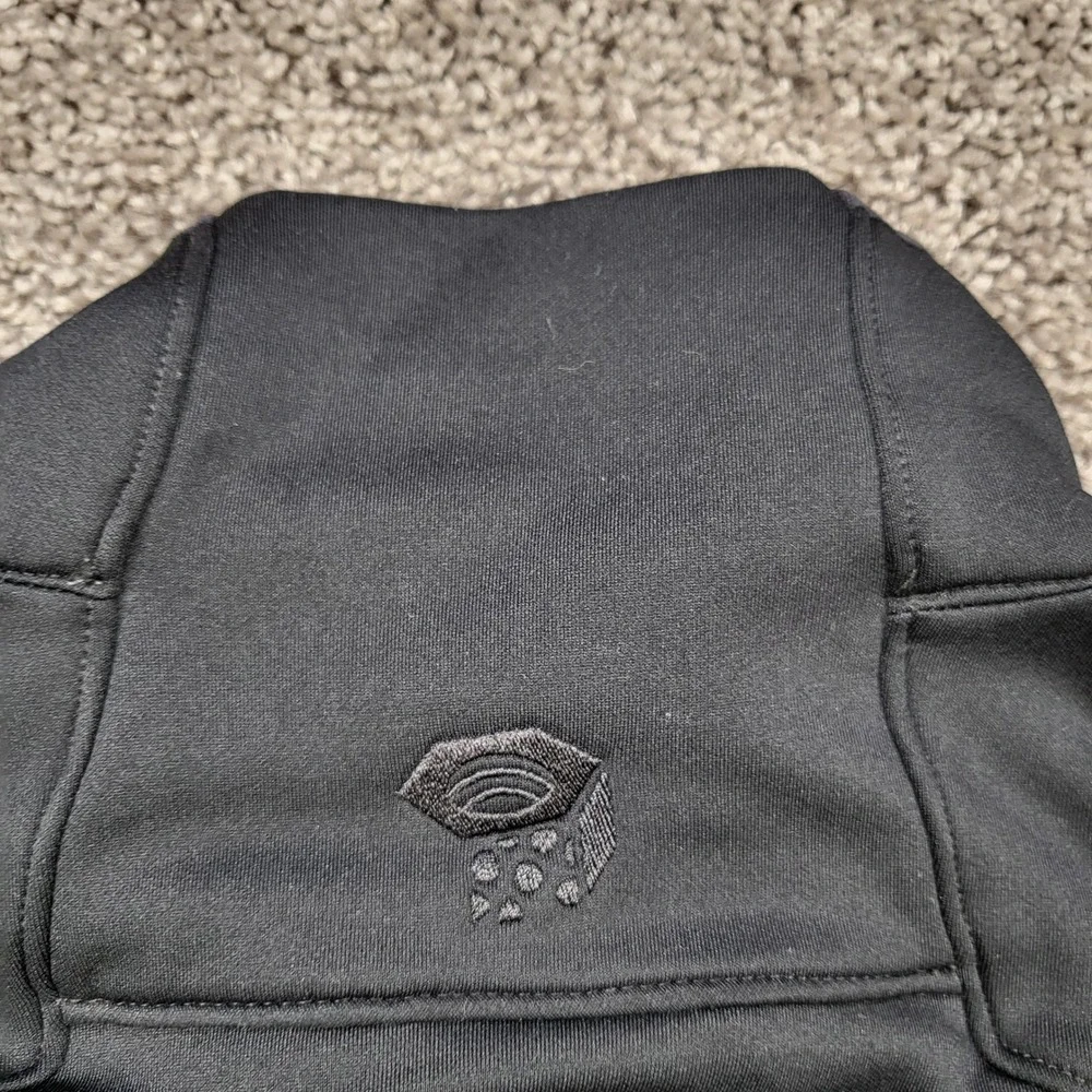 Mountain Hardwear OM6030 Mens Large Black Softshell Fleece Lined Jacket Full Zip